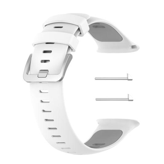 Two-color Silicone Watch Band for POLAR Vantage V2 with Original Raw Ears(White+Gray) by buy2fix