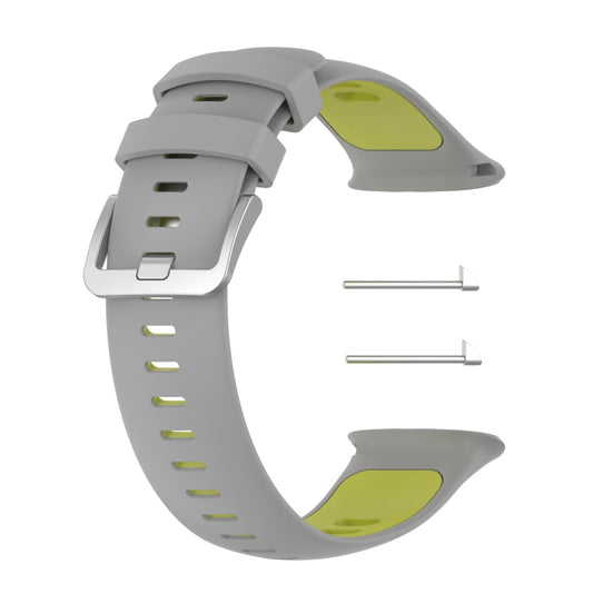 Two-color Silicone Watch Band for POLAR Vantage V2 with Original Raw Ears(Gray+Green) by buy2fix