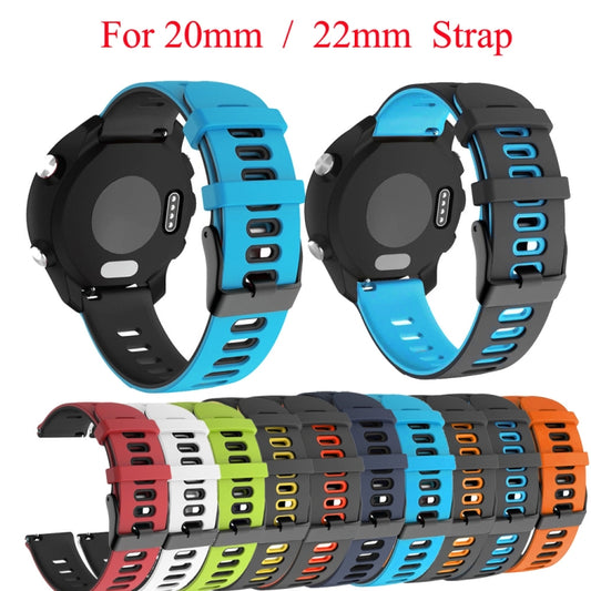 For Samsung Galaxy Watch 46mm 22mm Mixed-Color Silicone Watch Band(Dark Blue Orange) by buy2fix