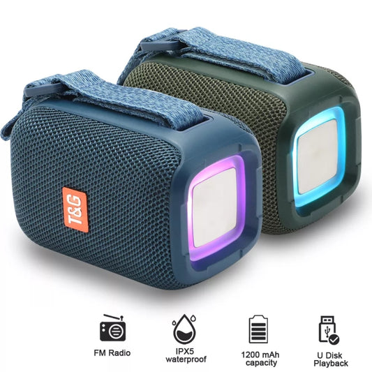 T&G TG339 RGB Light 5W Waterproof Portable Bluetooth Speaker(Black) by T&G