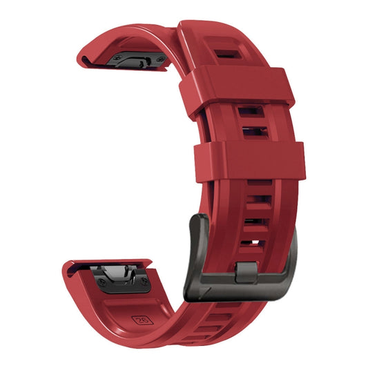 For Garmin Fenix 6 Pro GPS 22mm Silicone Sport Pure Color Watch Band(Red) by buy2fix