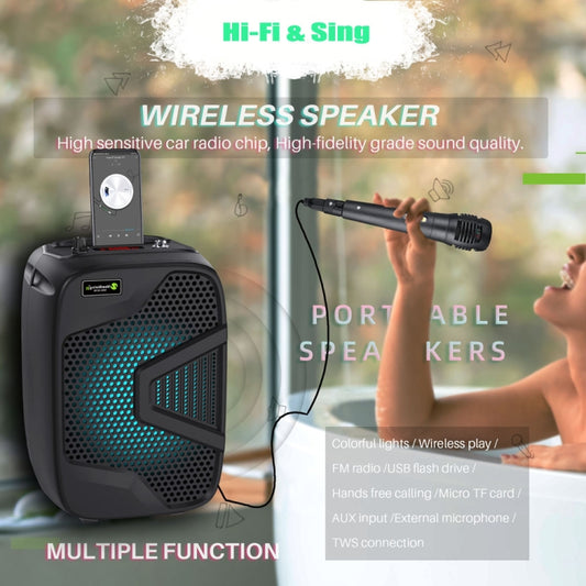 NewRixing NRG501B Outdoor Karaoke Wireless Speaker High-Power Audio Amplifier No Mic - Desktop Speaker by NewRixing | Online Shopping UK | buy2fix