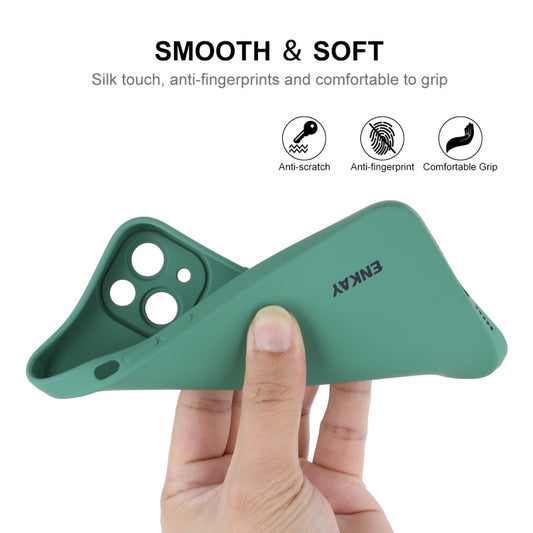 For iPhone 13 ENKAY Liquid Silicone Phone Case(Dark Green) - iPhone 13 Cases by ENKAY | Online Shopping UK | buy2fix