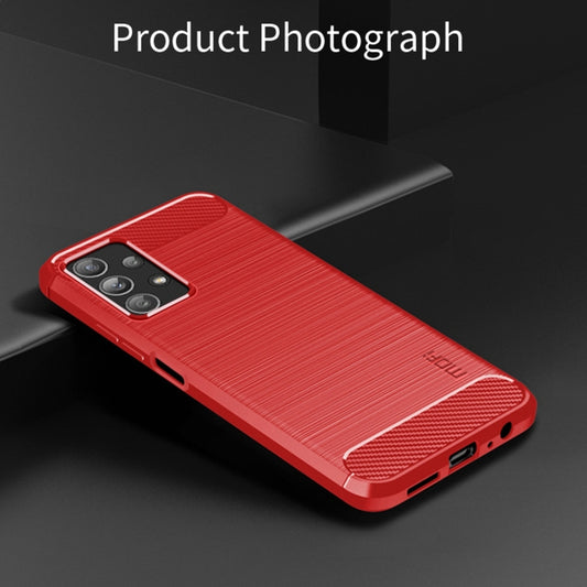For Samsung Galaxy A23 / M23 / F23 MOFI Gentleness Series Brushed Texture Carbon Fiber Soft TPU Case(Red) by MOFI