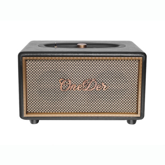 Oneder D6 40W Retro Classic Wooden Portable Outdoor Bluetooth Speaker(Black) - Desktop Speaker by OneDer | Online Shopping UK | buy2fix