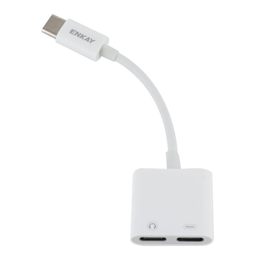 ENKAY ENK-AT105 USB-C / Type-C to Dual Type-C Headphone & Charging Adapter Data Cable by ENKAY
