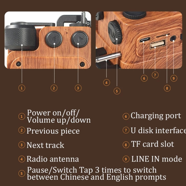 A8 Portable Retro FM Radio Wireless Bluetooth Speaker(Gold) by buy2fix