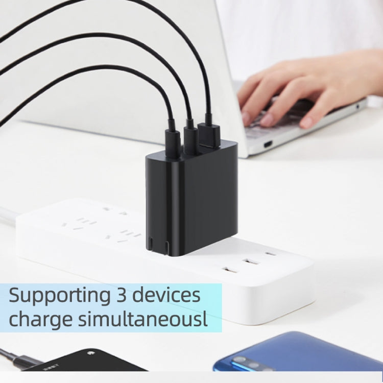 40W Dual PD + QC3.0 Ports Travel Charger for Mobile Phone Tablet(White EU Plug) by buy2fix