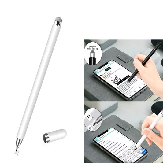 AT-30 2-in-1 Silicone Sucker + Conductive Cloth Head Handwriting Touch Screen Pen Mobile Phone Passive Capacitive Pen(White) by buy2fix
