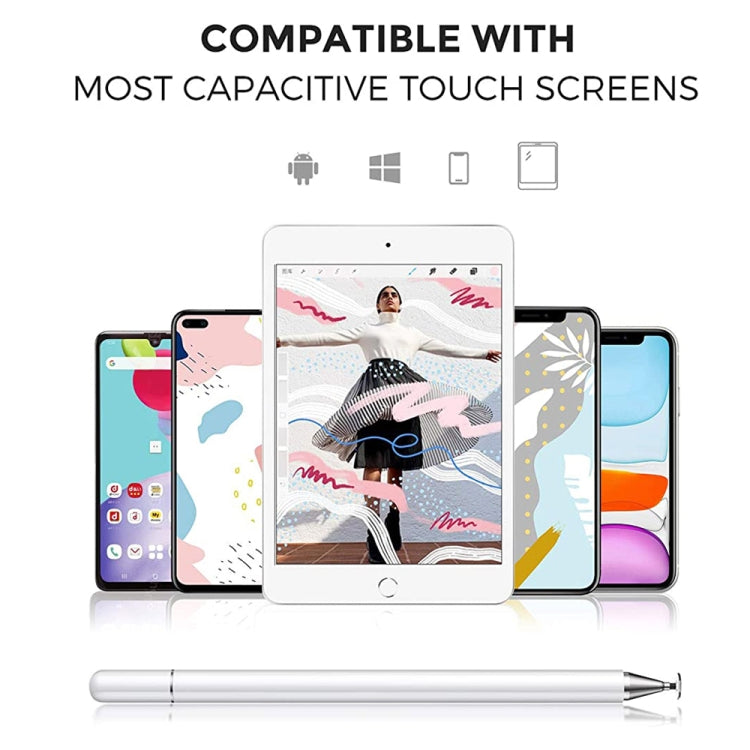 AT-30 2-in-1 Silicone Sucker + Conductive Cloth Head Handwriting Touch Screen Pen Mobile Phone Passive Capacitive Pen(White) by buy2fix