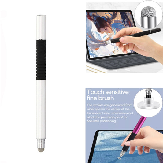 AT-31 Conductive Cloth Head + Precision Sucker Capacitive Pen Head 2-in-1 Handwriting Stylus with 1 Pen Head(Silvery White) by buy2fix