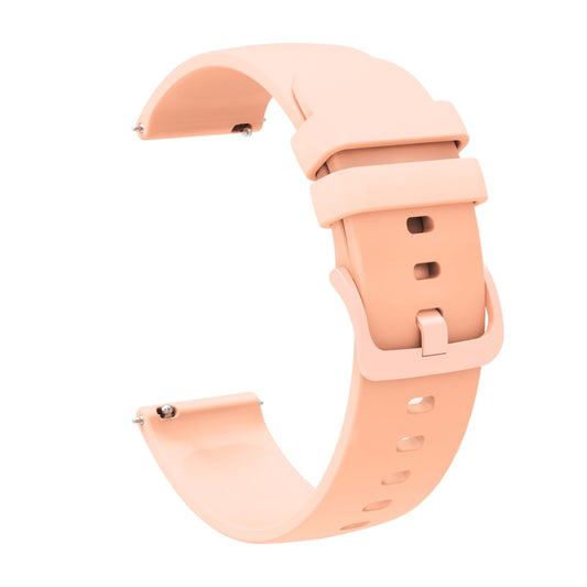 For Amazfit GTR 47mm 22mm Solid Color Soft Silicone Watch Band(Pink) by buy2fix