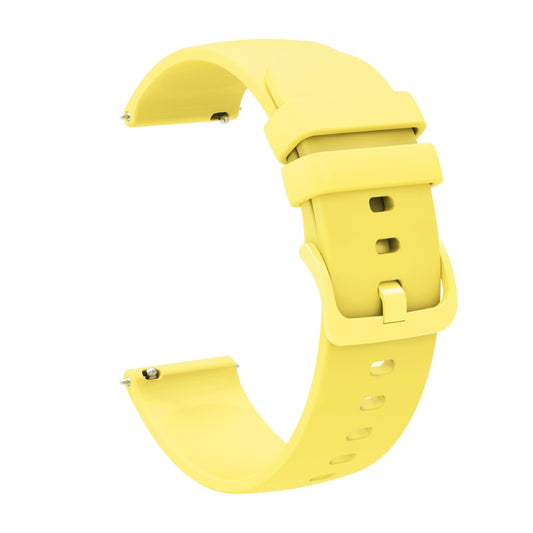 For Amazfit 2 Stratos 22mm Solid Color Soft Silicone Watch Band(Yellow) by buy2fix