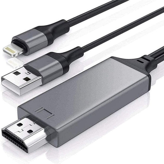 2m 1080P 8 Pin to HDMI Adapter Cable, Compatible with iPhone to HDMI Adapter(Black) by buy2fix