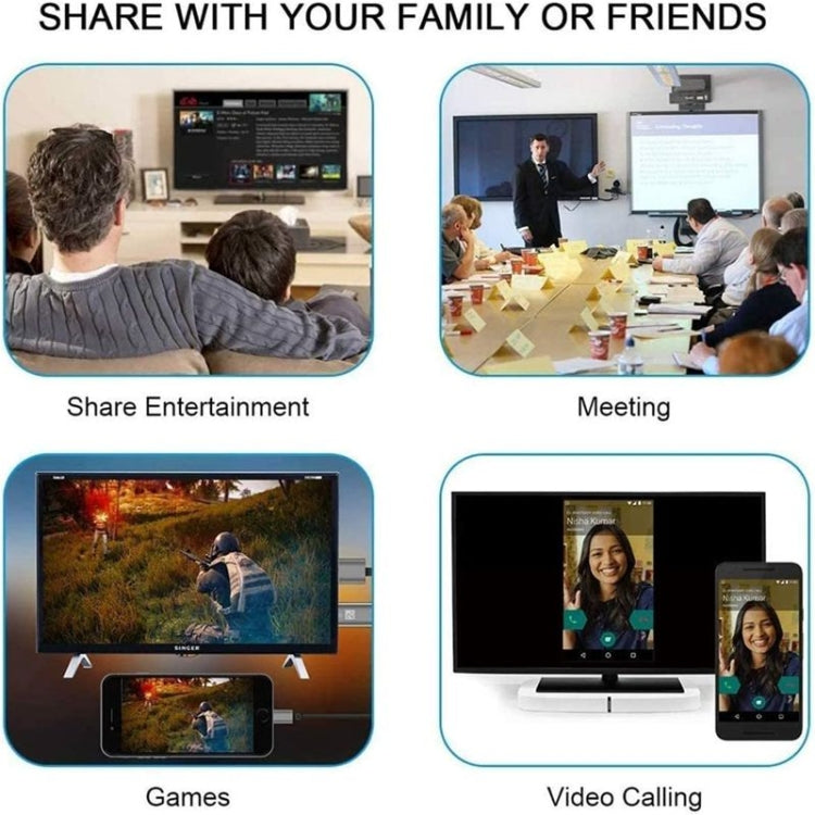 2m 1080P 8 Pin to HDMI Adapter Cable, Compatible with iPhone to HDMI Adapter(Red) by buy2fix