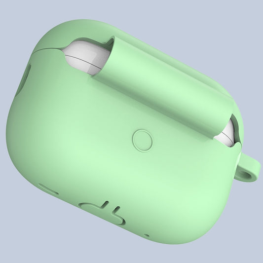 For Apple AirPods Pro 2 2022 ENKAY Thickened Silicone Protective Case with Keychain(Mint Green) by ENKAY