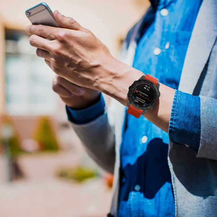 For Garmin Fenix 6 GPS Metal Buckle Solid Color Silicone Watch Band(White) by buy2fix