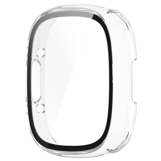 For Fitbit Sense 2 PC+ Toughened Film Integrated Protective Case(Transparent) - Watch Cases by buy2fix | Online Shopping UK | buy2fix