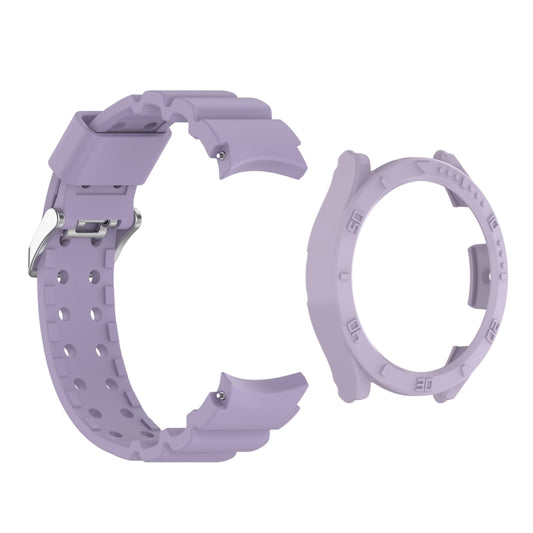 For Samsung Galaxy Watch5 44mm Armor Silicone Watch Band + Protective Case(Purple) by buy2fix