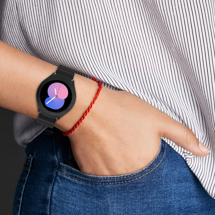 For Samsung Galaxy Watch5 40mm Armor Silicone Watch Band + Protective Case(Pink) by buy2fix