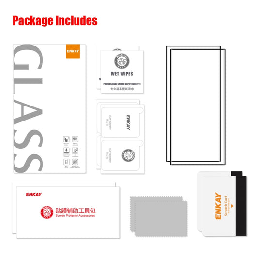For Samsung Galaxy S23 Ultra 5G 2pcs ENKAY 3D Full Glue Hot Bending Explosion-proof Full Tempered Glass Film, Support Ultrasonic Fingerprint Unclock by ENKAY