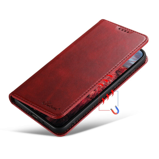 For Samsung Galaxy S24 Ultra 5G Suteni Calf Texture Horizontal Flip Leather Phone Case(Red) by Suteni