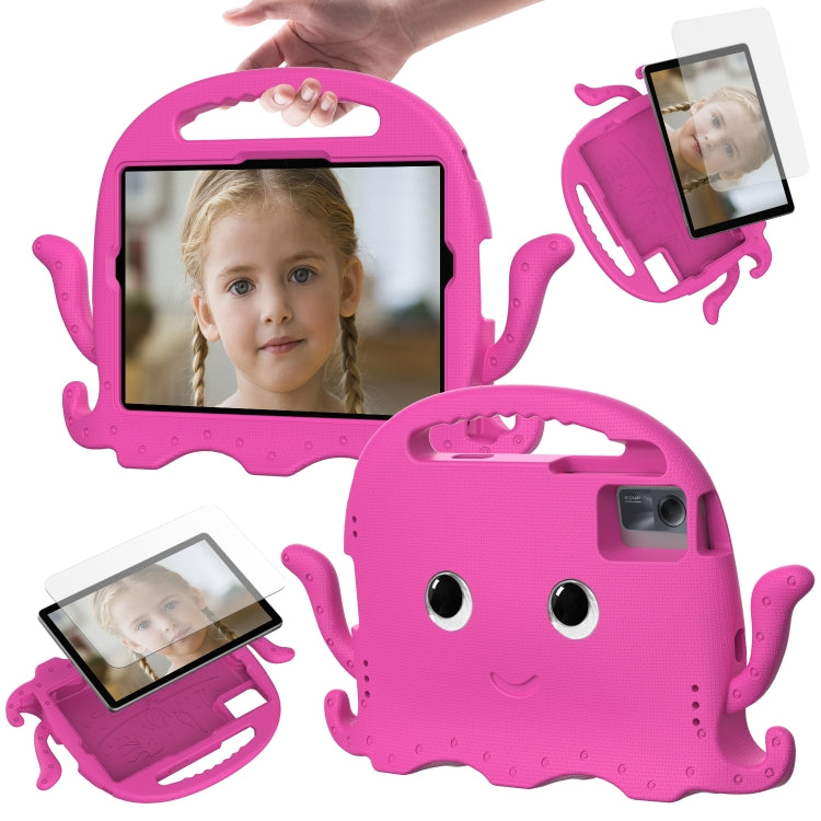 For Lenovo Tab M11 /Xiaoxin Pad 11 2024 Octopus Style EVA Hybrid PC Shockproof Tablet Case with Strap(Rose Red) by buy2fix