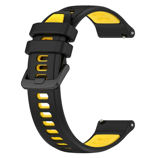 For Honor Watch GS Pro 22mm Sports Two-Color Silicone Watch Band(Black+Yellow) by buy2fix