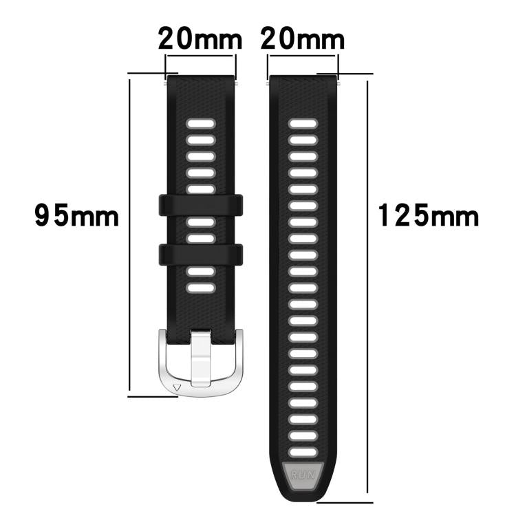 For Amazfit GTS 4 20mm Cross Texture Two Color Silicone Steel Buckle Watch Band(Lake Blue+Black) by buy2fix