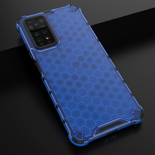 For Xiaomi Redmi Note 12 Pro 4G / Note 11 Pro 4G Global Shockproof Honeycomb Phone Case(Blue) by buy2fix