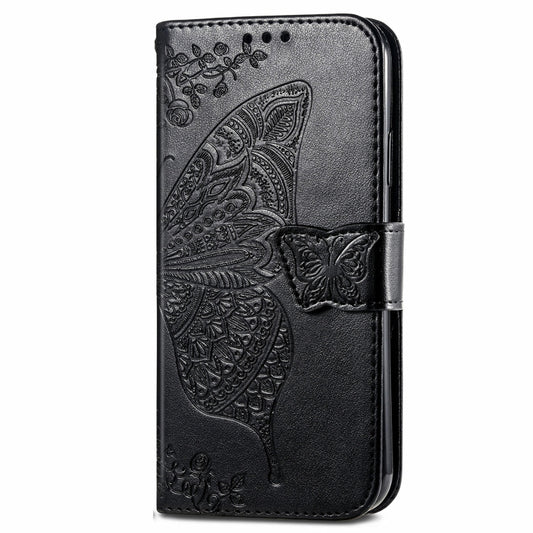 For OnePlus 12 Butterfly Love Flower Embossed Leather Phone Case(Black) by buy2fix