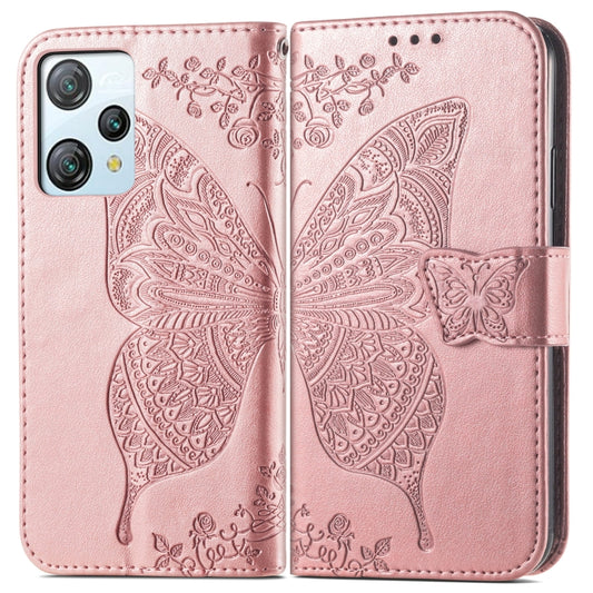 For Blackview A53 Butterfly Love Flower Embossed Leather Phone Case(Rose Gold) by buy2fix