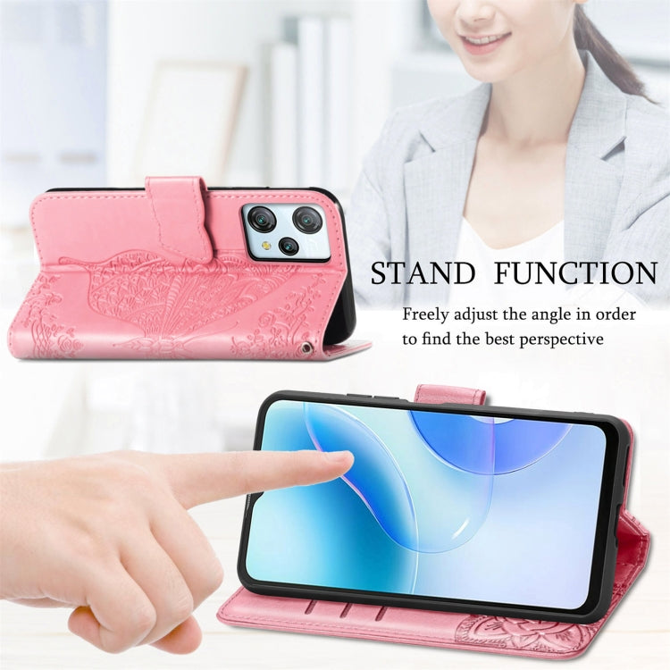 For Blackview A53 Butterfly Love Flower Embossed Leather Phone Case(Lavender) by buy2fix