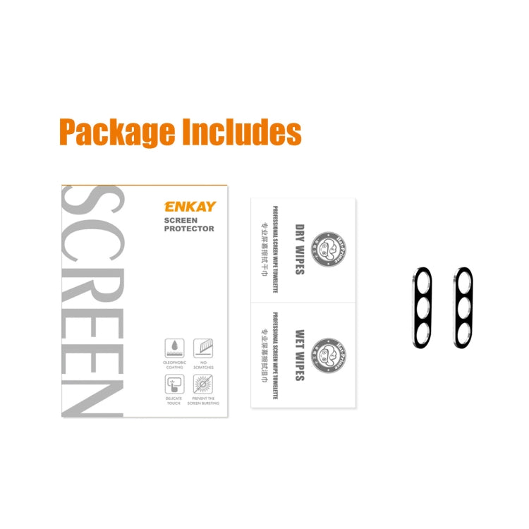 For Samsung Galaxy A15 2pcs ENKAY Hat-Prince 9H Rear Camera Lens Tempered Glass Film(Black) by ENKAY