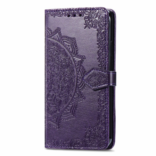For Motorola Moto G Play 2024 Mandala Flower Embossed Leather Phone Case(Purple) by buy2fix