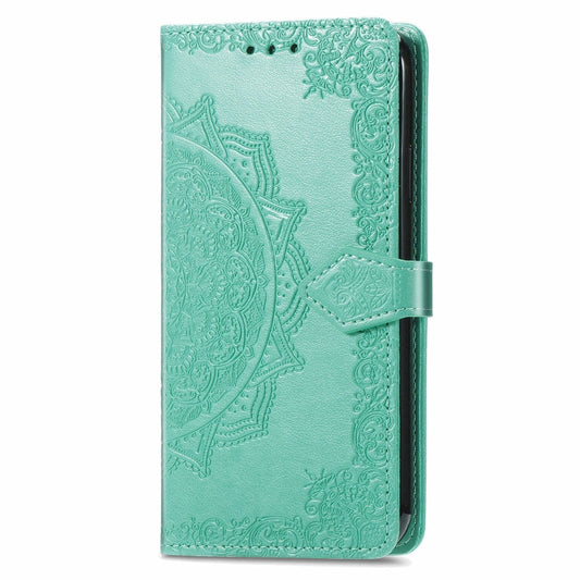 For Motorola Moto G Play 2024 Mandala Flower Embossed Leather Phone Case(Green) by buy2fix
