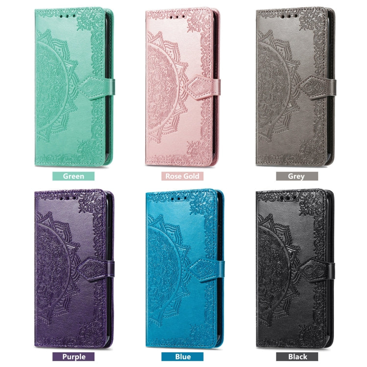 For Motorola Moto G Power 5G 2024 Mandala Flower Embossed Leather Phone Case(Blue) by buy2fix
