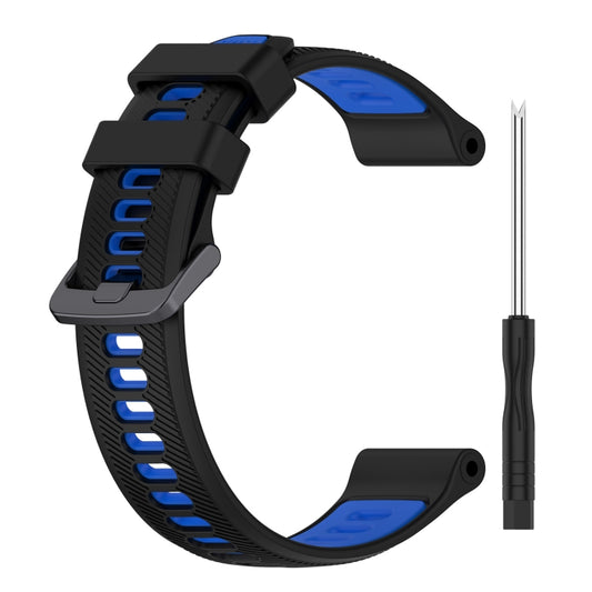 For Garmin Fenix 6 Sports Two-Color Silicone Watch Band(Black+Blue) by buy2fix