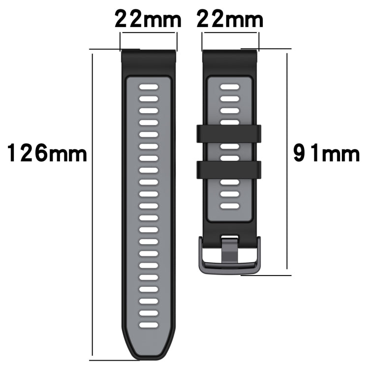 For Garmin Forerunner 965 Sports Two-Color Silicone Watch Band(Blue+Teal) by buy2fix