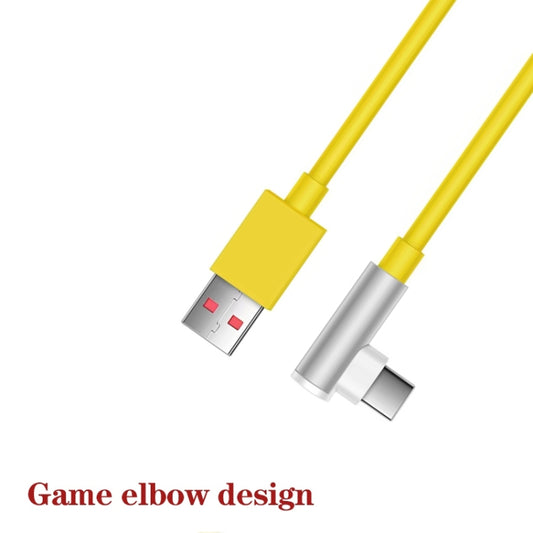 5pcs XJ-95 1m USB to Type-C Elbow Fast Charging Data Cable for Xiaomi and Other Phone(Yellow) by buy2fix