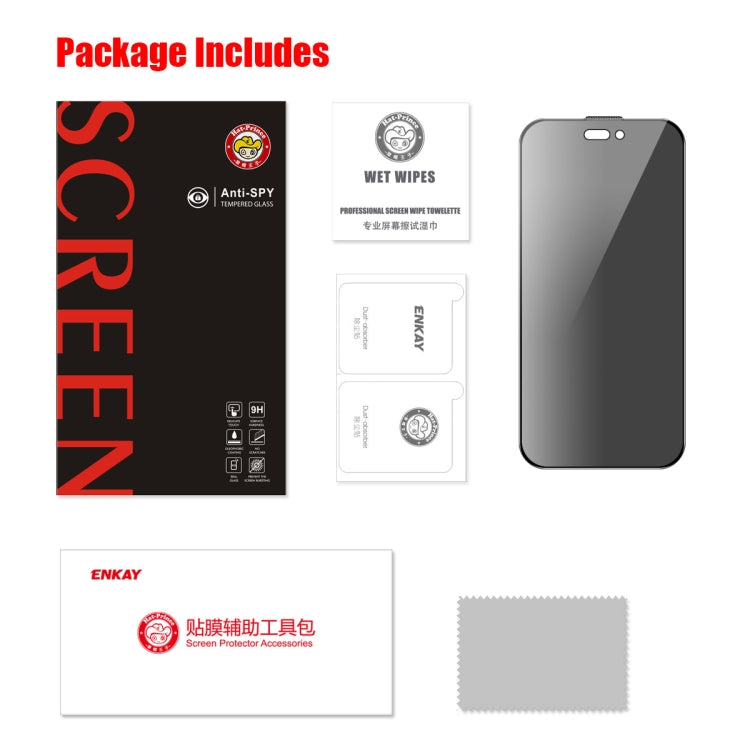 For iPhone 16 Pro Max ENKAY Hat-Prince 28 Degree Anti-peeping Tempered Glass Full Screen Film by ENKAY