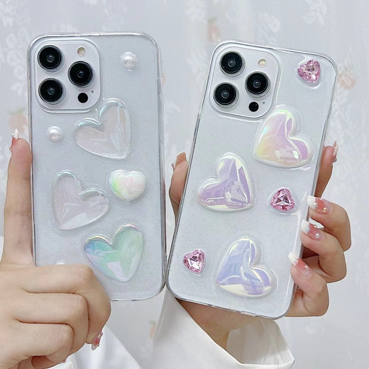 For iPhone 16 Love Epoxy TPU Phone Case(Transparent) by buy2fix