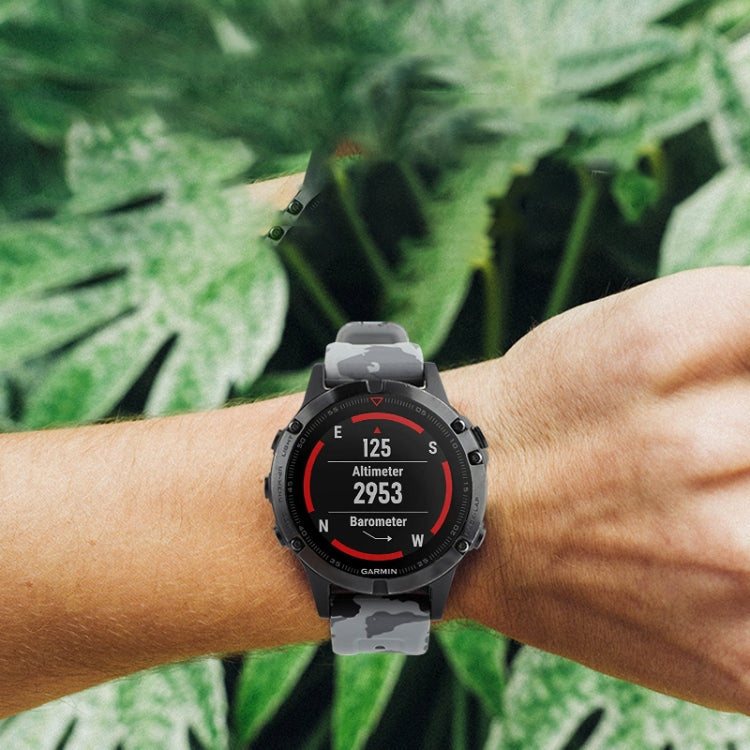 For Garmin Enduro Camouflage 26mm Silicone Watch Band(Camouflage Red) by buy2fix