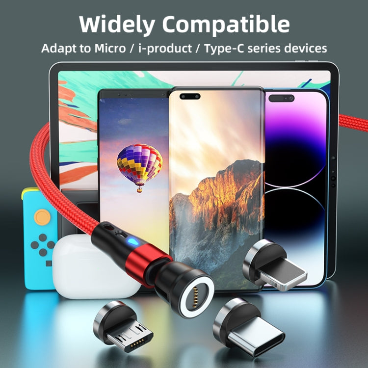 ENKAY 3 in 1 3A USB to Type-C / 8 Pin / Micro USB Magnetic 540 Degrees Rotating Fast Charging Cable, Length:1m(Black) by ENKAY