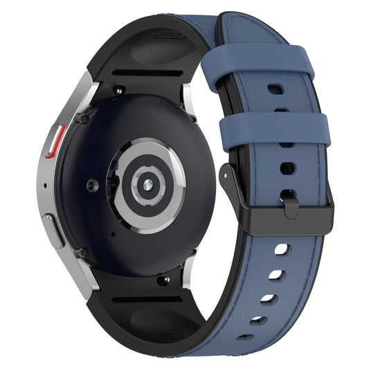 For Samsung Galaxy Watch 6 Silicone Leather Black Buckle Watch Band(Midnight Blue) by buy2fix