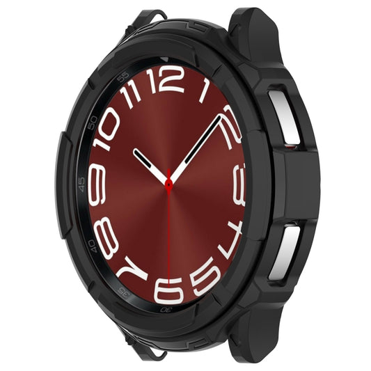 For Samsung Galaxy Watch 6 Classic 47mm Rotating Ring + TPU Armor Watch Protective Case(Black) by buy2fix