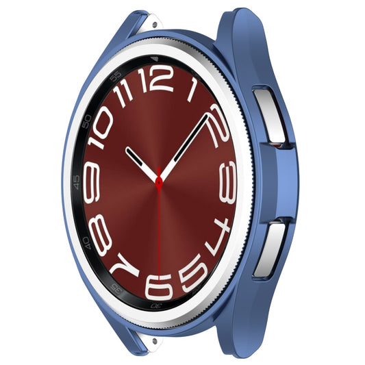 For Samsung Galaxy Watch 6 Classic 43mm Half Coverage Hollow PC Watch Protective Case(Blue) by buy2fix