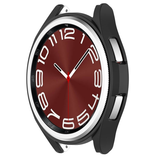 For Samsung Galaxy Watch 6 Classic 47mm Half Coverage Hollow PC Watch Protective Case(Black) by buy2fix
