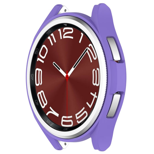 For Samsung Galaxy Watch 6 Classic 47mm Half Coverage Hollow PC Watch Protective Case(Purple) by buy2fix