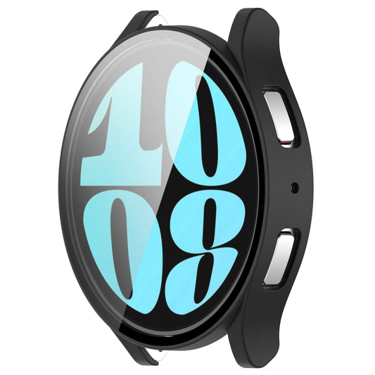 For Samsung Galaxy Watch6 44mm PC + Tempered Film Integrated Watch Protective Case(Black) by buy2fix